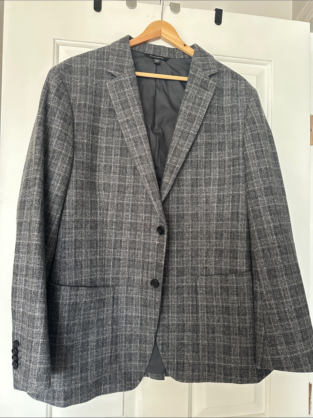 Banana Republic Gray Plaid Sport Coat - Two-Button Blazer